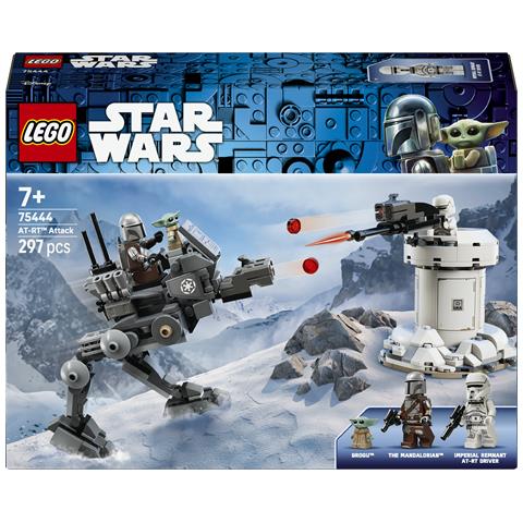 Star Wars 75444 Attacco dell’AT-RT, Giocattolo con Walker, Torre, Minifigure di Mandaloriano, Figura di Grogu, Regalo 7+ - Foto 1