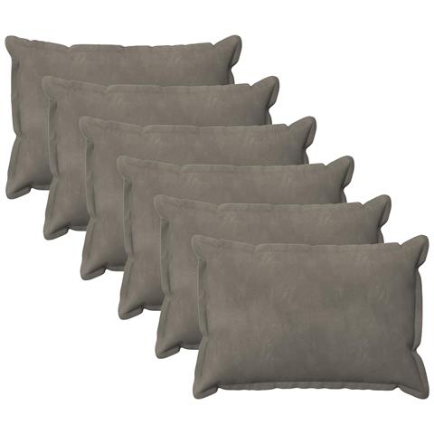 Cuscino con cuscino HOUTEN 6 pz Grigio Chiaro Velluto - Foto 1