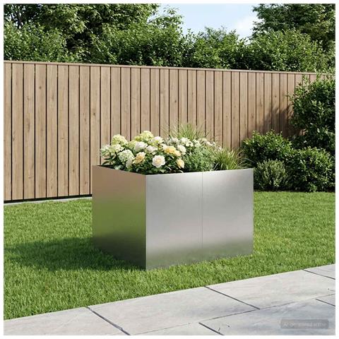 Vaso da giardino Argento 80 x 80 x 60 cm Acciaio Inox - Foto 2
