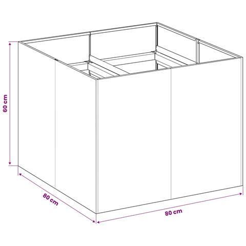 Vaso da giardino Argento 80 x 80 x 60 cm Acciaio Inox - Foto 7