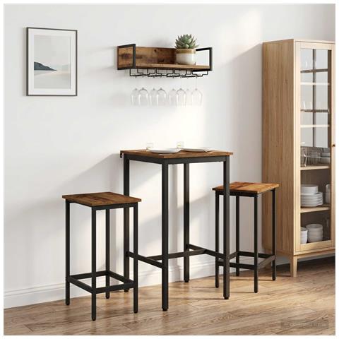 Tavolo da bar 52 x 52 x 90 cm Legno ingegnerizzato Legno antico - Foto 2