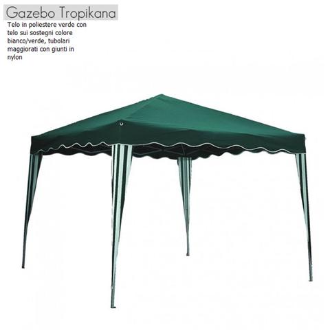 Gazebo per Giardino Colore Bianco e Verde Copertura 300x400x260 Cm. - Foto 1