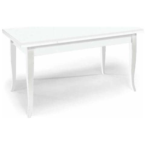 Tavolo Quadrato Allungabile Bianco 80 X 80/115/150 Per Interno Sala Da Pranzo Salotto Cucina Arte Povera Massello - Foto 2