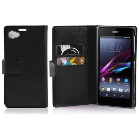 Cadorabo Custodia Compatibile Con Sony Xperia Z1 Compact In Nero Ossido - Coperchio Protettivo In Ecopelle Testurizzata E Tasca Per Carte Di Credito - Foto 1