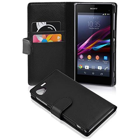 Cadorabo Custodia Compatibile Con Sony Xperia Z1 Compact In Nero Ossido - Coperchio Protettivo In Ecopelle Testurizzata E Tasca Per Carte Di Credito - Foto 4