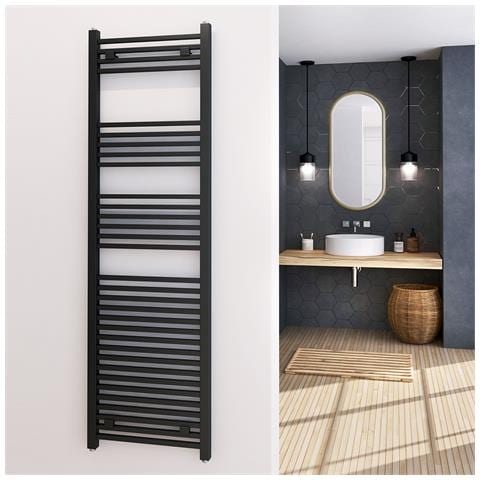 Termoarredo Da Design 100x47 Cm Antracite Con Tubi Quadrati Prato - Foto 4