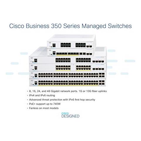 Cbs350 Managed 24-port Ge, Full Poe, 4x1g Sfp - Foto 2