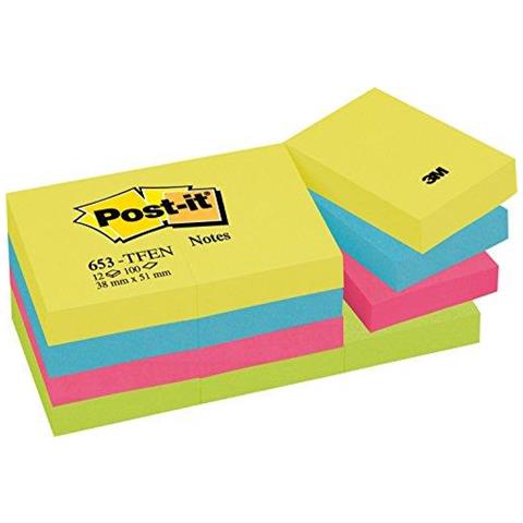 Foglietti Riposizionabili ® Notes Energy 51x38 Mm Neon Assortiti Conf. 12 Blocchetti Da 100 Ff - 653-tfen - Foto 2