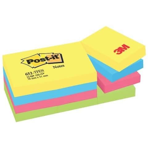 Foglietti Riposizionabili ® Notes Energy 51x38 Mm Neon Assortiti Conf. 12 Blocchetti Da 100 Ff - 653-tfen - Foto 1
