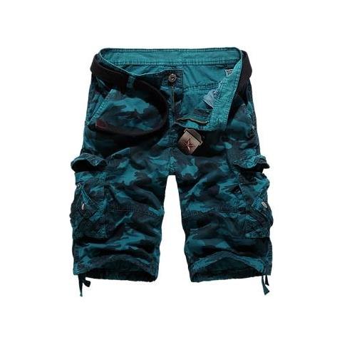 Bermuda Uomo Pantaloncino Shorts Righe Strette Larghe Blu Elastico GIOSAL