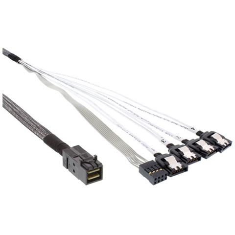 Mini SAS HD 1.0m, SFF-8643, 4 x SATA, Nero - Foto 2