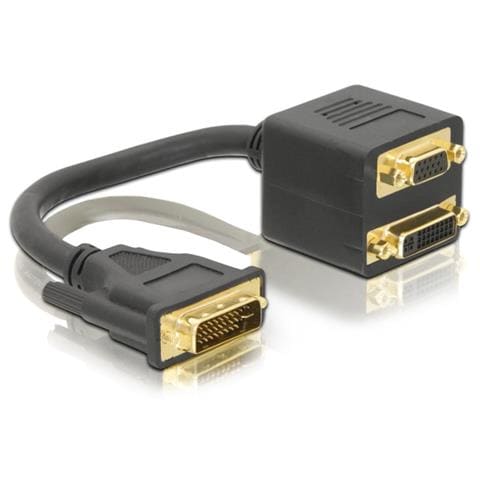 Adapter DVI29 male to DVI29 + VGA female DVI29 DVI29, VGA (D-sub 15p) Nero cavo di interfaccia e adattatore - Foto 1