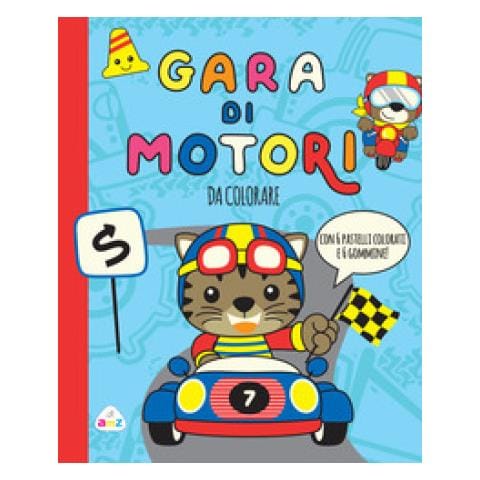 Gara Di Motori. Da Colorare. Ediz. A Colori. Con 6 Gommine. Con 6 Pastelli Colorati - Foto 1