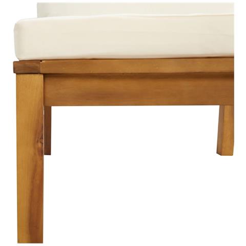 Set Divani Da Giardino 7 Pz Con Cuscini Crema In Legno Acacia - Foto 2