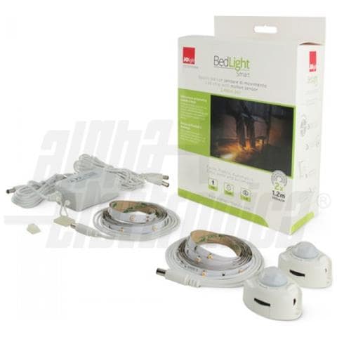 Kit Nastro Led Bedlight Doppio 2 X 1,2m 24vdc Con Alimentatore E Sensore Di Movimento - Alphaelettronica Jo350/912ww - Foto 1