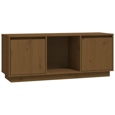Mobile Tv Miele 110,5x35x44 Cm In Legno Massello Di Pino - Foto 2