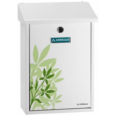 Premium E5608 Cassetta Postale Individuale In Acciaio Con Serigrafia Decorativa ""blossom"", Dimensione M (din A4 E Riviste), Bianco - Foto 1
