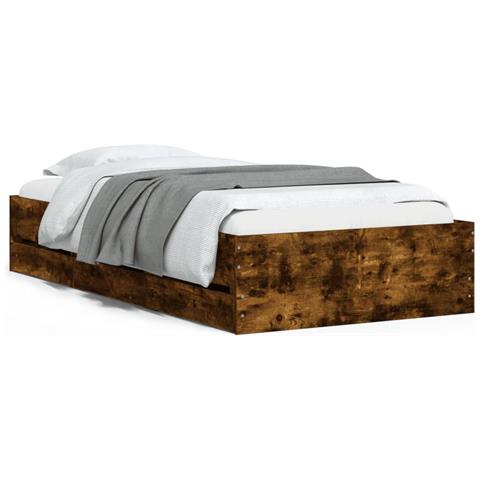 Giroletto Con Cassetti Rovere Fumo 100x200 Cm Legno Multistrato - Foto 2