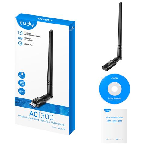 Wu1400 Adattatore Di Rete Wi-fi Dual Band Usb 3.0 Ac1300 - Fino A 867 Mbps In 5 Ghz - Antenna Ad Alto Guadagno - Foto 2