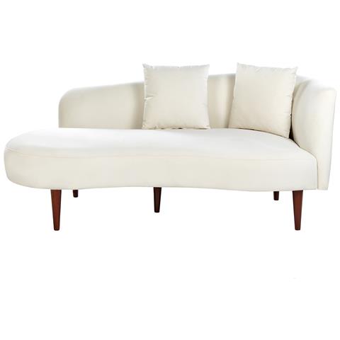 Chaise Longue Versione Destra Chaumont Velluto Crema - Foto 2