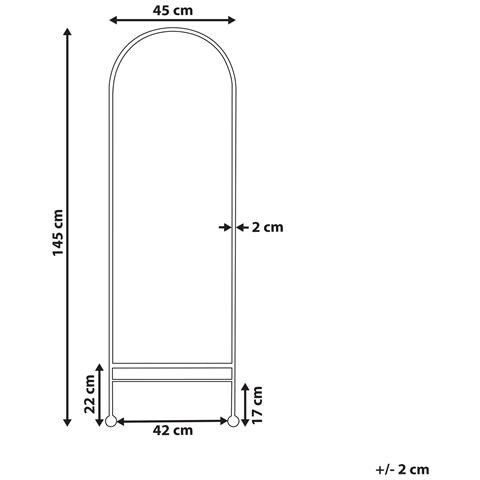Specchio Jarnages 45 Cm 145 Cm Metallo Bianco - Foto 2