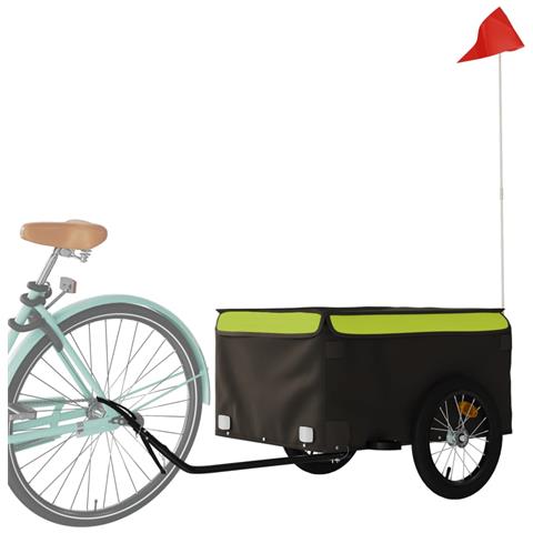 Rimorchio Da Bici Nero E Verde 45 Kg In Ferro - Foto 3