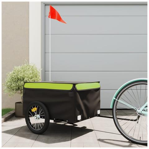 Rimorchio Da Bici Nero E Verde 45 Kg In Ferro - Foto 1