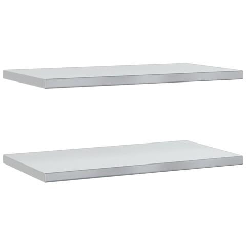 Mensole a Muro 2 pz 75x40x3 cm Argento in Acciaio Inossidabile - Foto 2