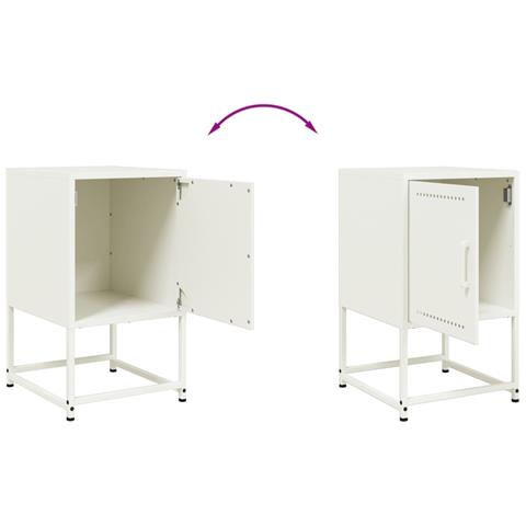 Comodino Bianco 36x39x60,5 Cm In Acciaio - Foto 2