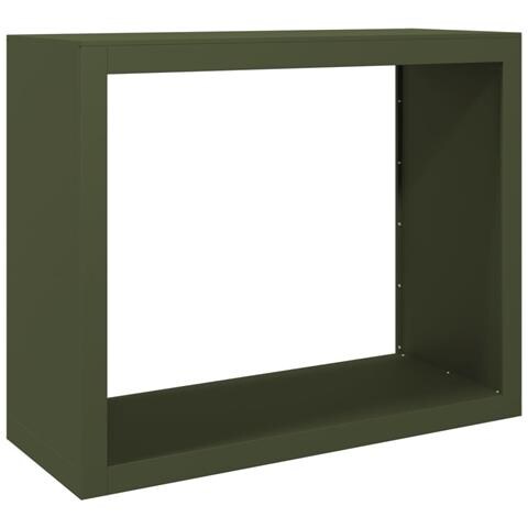 Rastrelliera Per Legna Da Ardere Verde 100x40x80 Cm In Acciaio - Foto 1