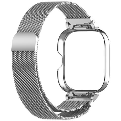 Custodia Con Struttura In Metallo Con Cinturino Integrato Per Redmi Watch 4 Silver - Foto 3