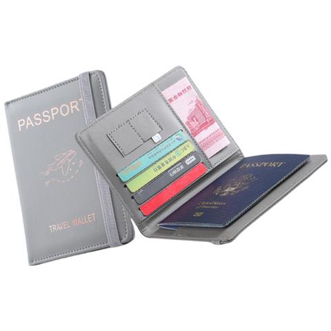 Portapassaporto E Portafoglio Da Viaggio Con Blocco Rfid Grey - Foto 2
