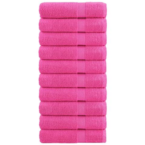Asciugamani da Doccia SOLUND 10 pz Rosa 70x140 cm 600 g /m² - Foto 1