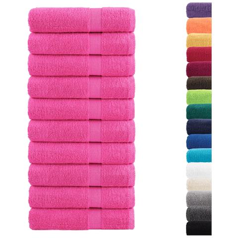 Asciugamani da Doccia SOLUND 10 pz Rosa 70x140 cm 600 g /m² - Foto 2