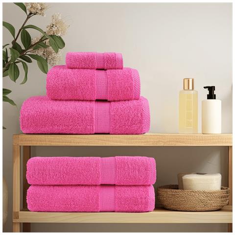 Asciugamani da Doccia SOLUND 10 pz Rosa 70x140 cm 600 g /m² - Foto 3