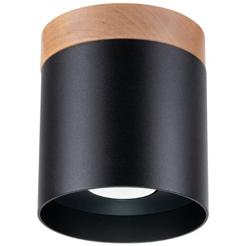 Sollux Lighting Lampada A Soffitto Rif Nero Sl.1349 - Scandinavo Lampade Da Soffitto Nero/legno Naturale 14x12x12 Cm - Foto 1