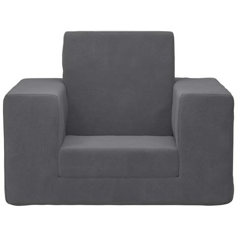 Divano Letto per Bambini Antracite in Morbido Peluche - Foto 2