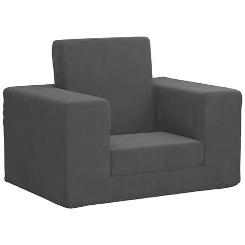 Divano Letto per Bambini Antracite in Morbido Peluche - Foto 1