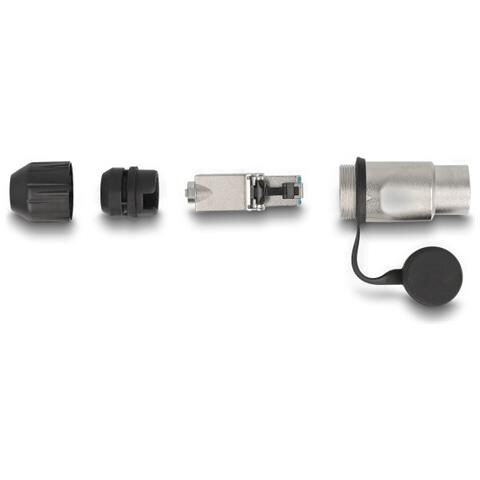 Spinotto modulare RJ45 Cat. 6A con alloggiamento robusto per il cavo e cappuccio di protezione adatto agli accoppiatori passanti 67061 e 67062 IP66 antipolvere e impermeabile - Foto 4