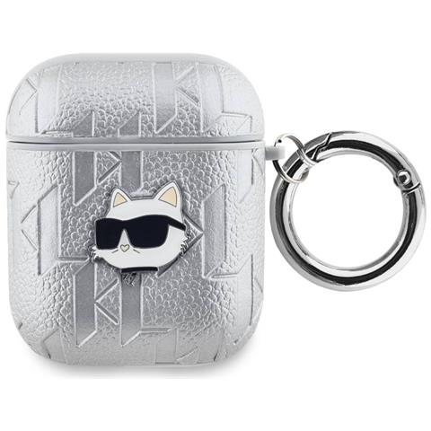 Custodia Per Airpods 1/2 Choupette Embossed, Argento - Foto 1