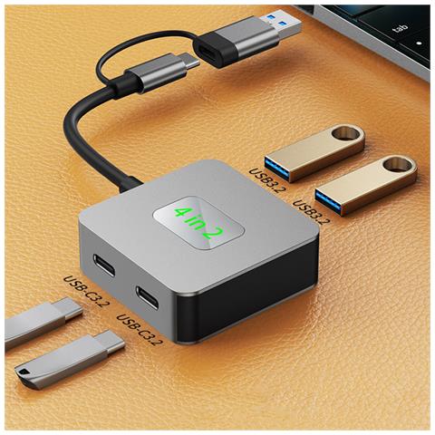 Hub Usb 3.2 Gen 2 A 4 Porte - Docking Station Di Espansione Da 10 Gbps - Foto 5