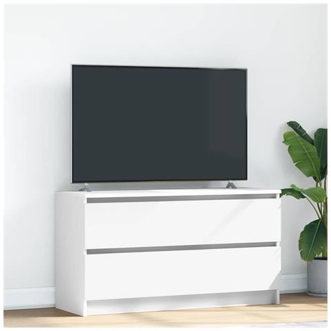 Mobile Porta Tv Bianco 100x35x54 Cm In Legno Multistrato - Foto 1