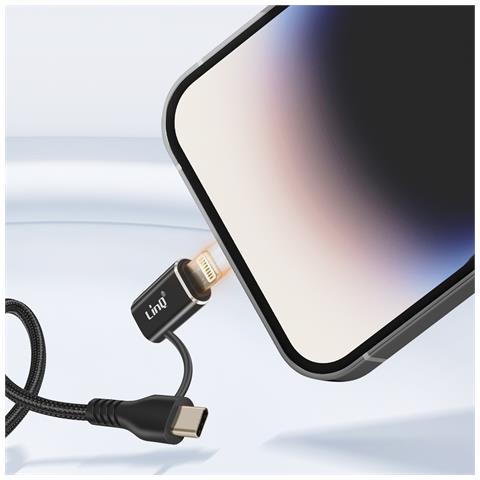 Adattatore Otg Usb A Lightning E Usb-c Trasferimento Veloce, Nero - Foto 2