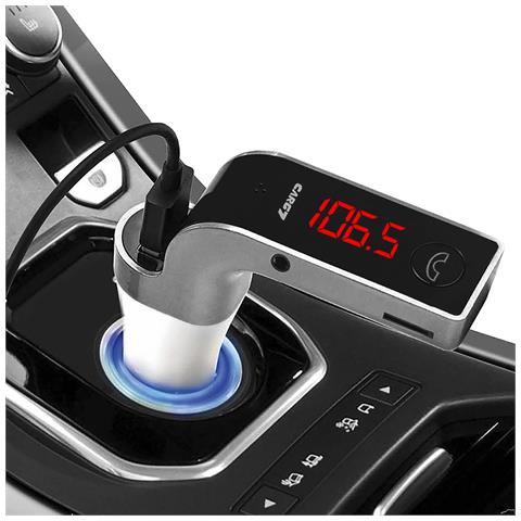 Dam  Kit 4 In 1 Con Vivavoce Bluetooth E Trasmettitore Fm Per Auto 2x10x8 Cm. Color Argento - Foto 7