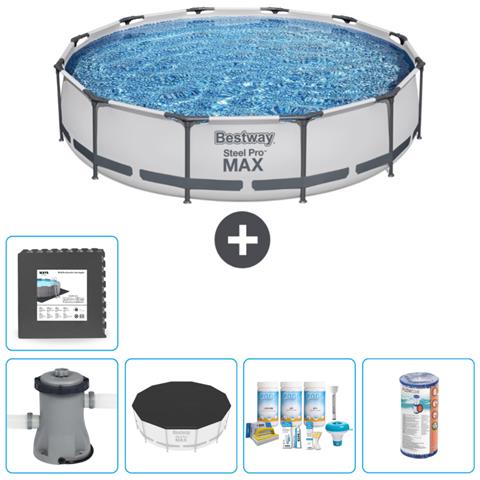 Piscina Fuori Terra - In Giro - 366x76 Cm - Grigio - Include Accessori Coordinati Cb13 - Foto 1