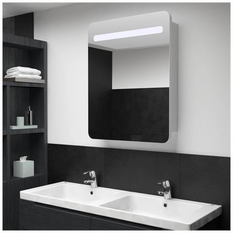Lusso Casadino -  Armadietto Bagno Con Specchio E Led 60x11x80 Cm - Foto 7