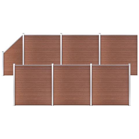 Pannelli Recinzione 6 Quadrati 1 Inclinato 1138x186cm Marrone - Foto 2