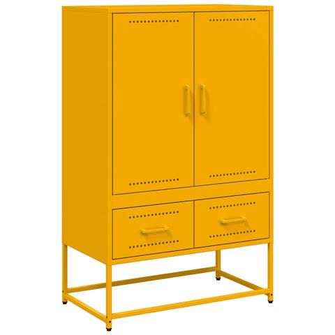 Credenza Giallo Senape 68x39x111,5 Cm In Acciaio - Foto 1