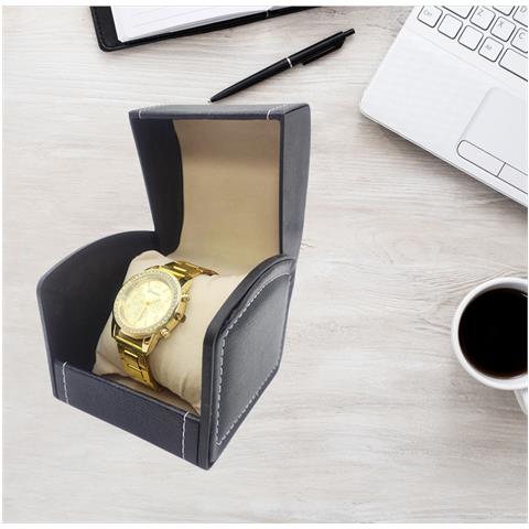 Scatola Per Orologi Di Lusso Da Uomo - Vetrina Per Un Singolo Orologio Black - Foto 4