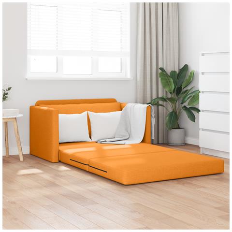 Divano letto a pavimento 2 in 1 Giallo Scuro 124x71x78 cm Tessuto - Foto 2